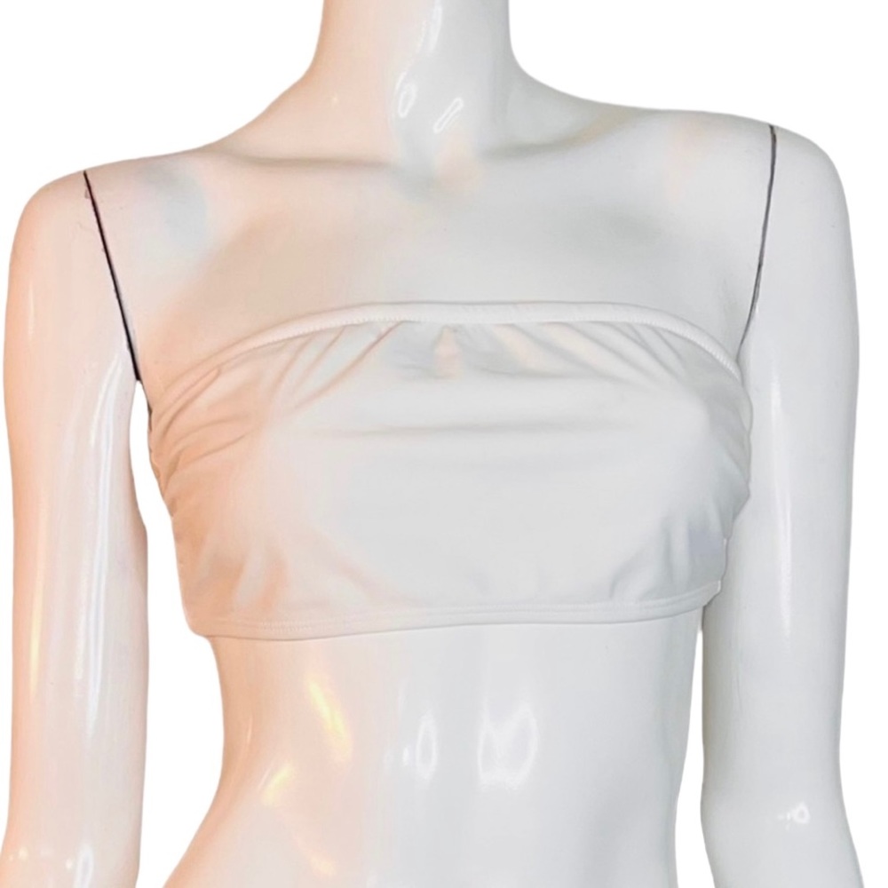 š¤ 5/$25 PrettyLittleThing Strapless Bandeau White Bikini Swimsuit Top